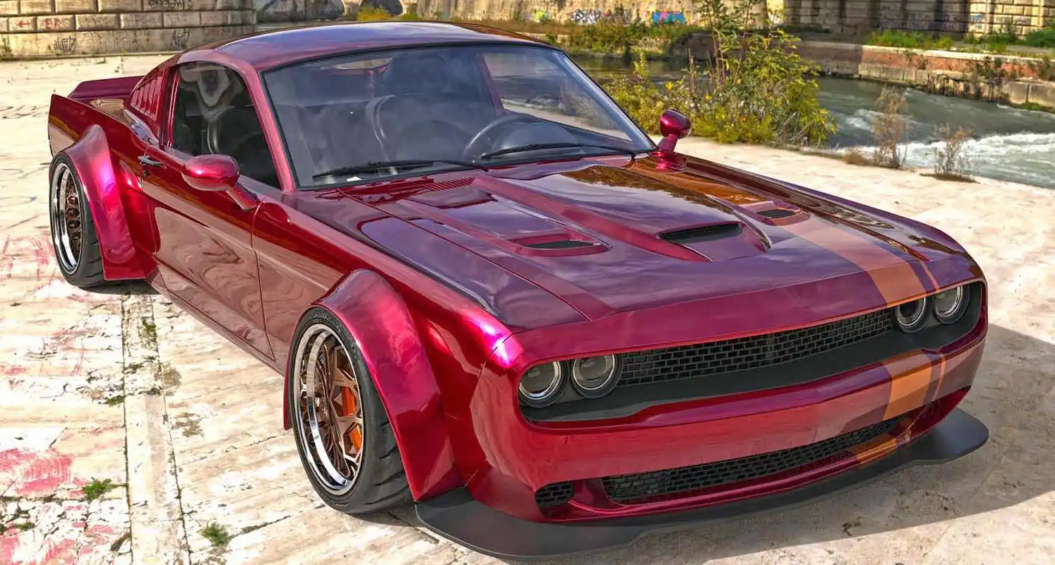 This 67 Mustang Is Actually A BMW 3-Series With A Challenger Hellcat Front
