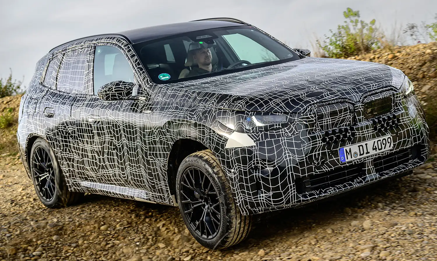 The new BMW X3 undergoing dynamic driving tests.