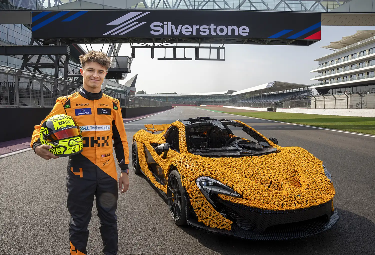 Lando Norris Takes on Silverstone in Life-Size LEGO Technic McLaren P1