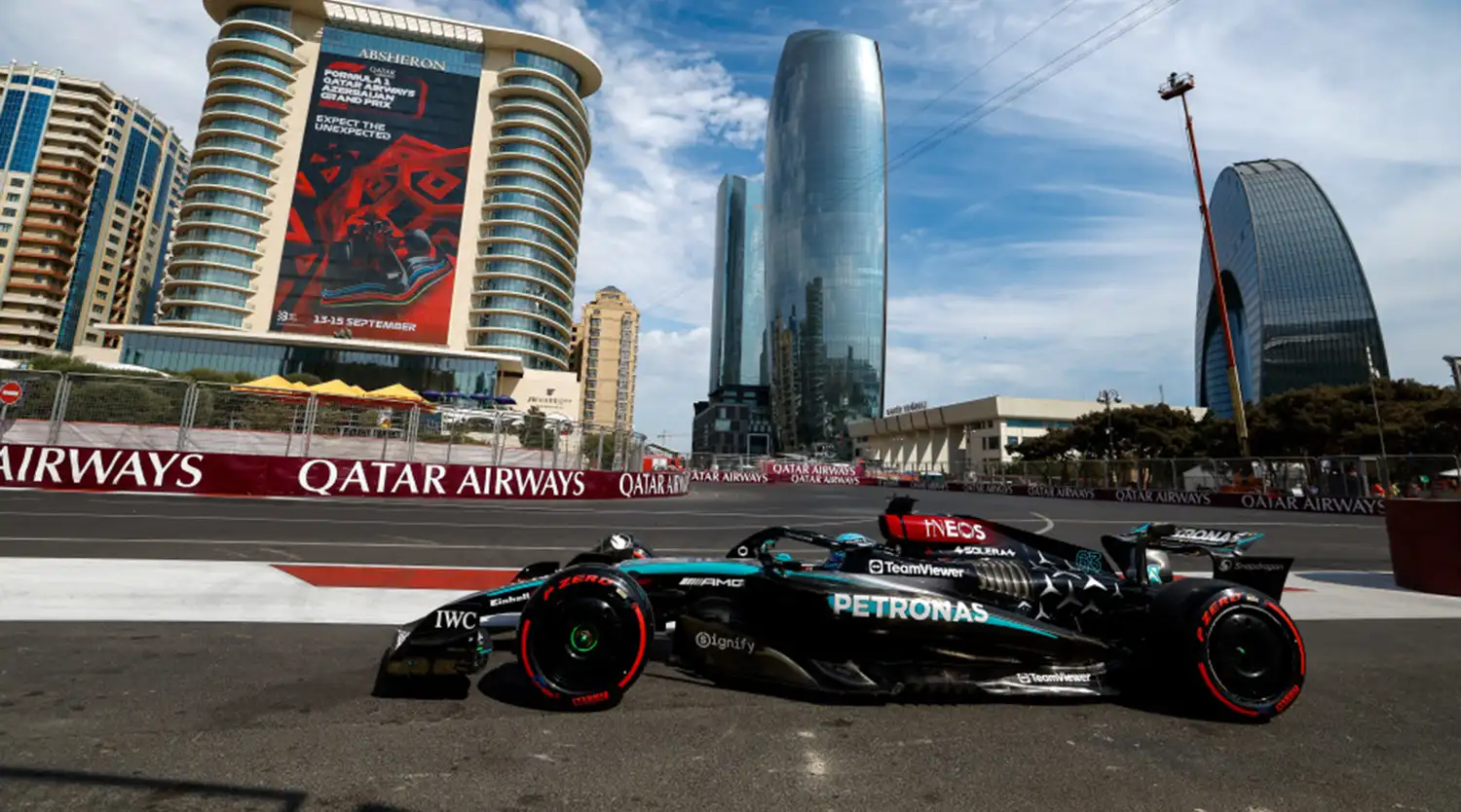 F1 – Russell quickest in FP3 in Baku, 0.013s ahead of Leclerc with Norris third