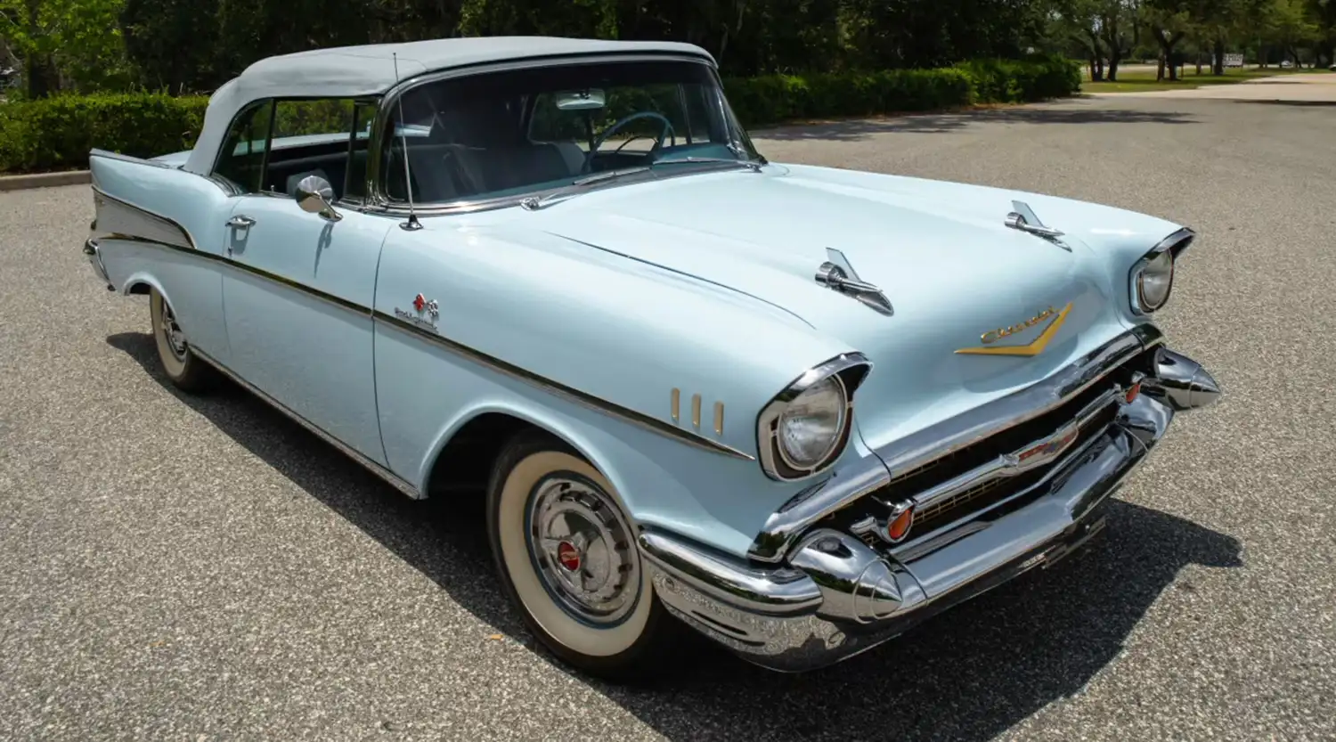 Larkspur Blue Dream: A Stunning 1957 Chevrolet Bel Air Convertible