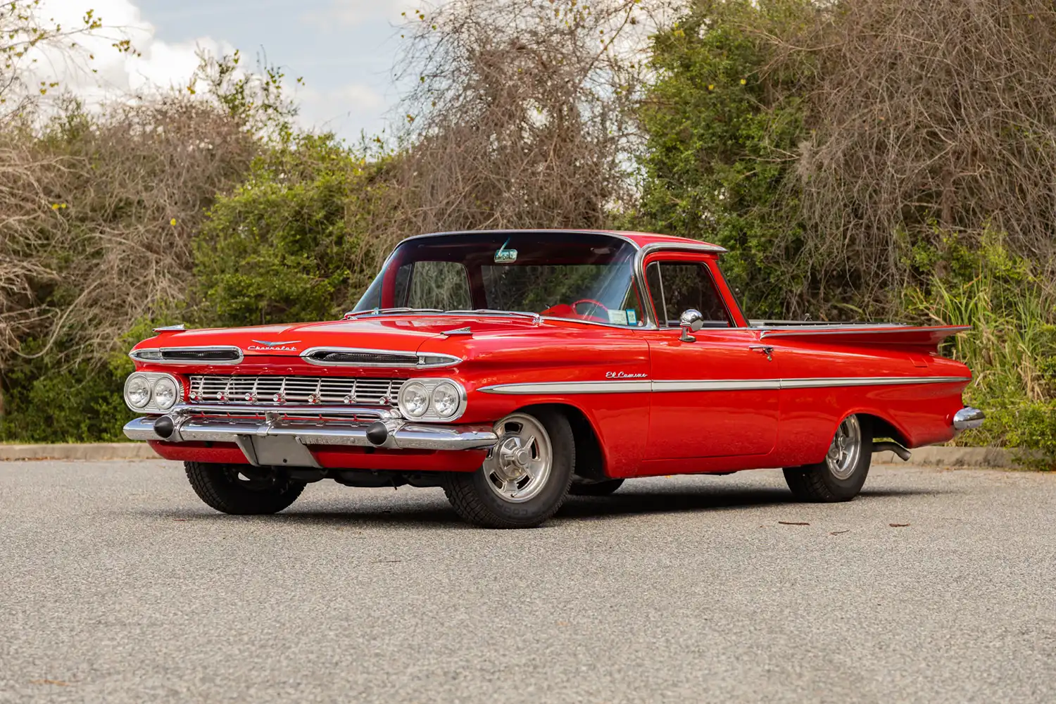 Crimson Cruiser: A 1959 Chevrolet El Camino Custom’s Modern Muscle Transformation