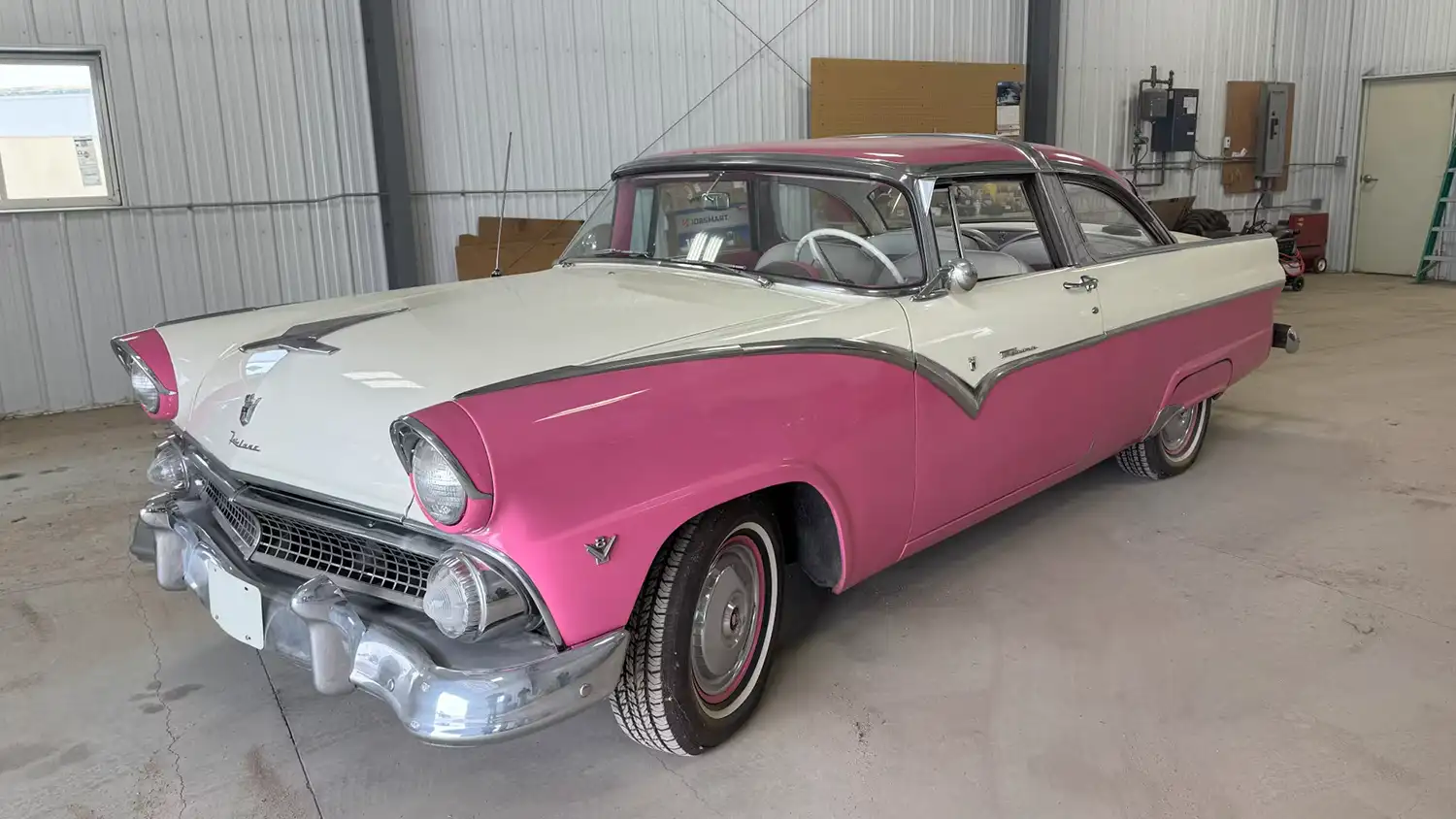 1955 Ford Crown Victoria: A Pink and White Delight