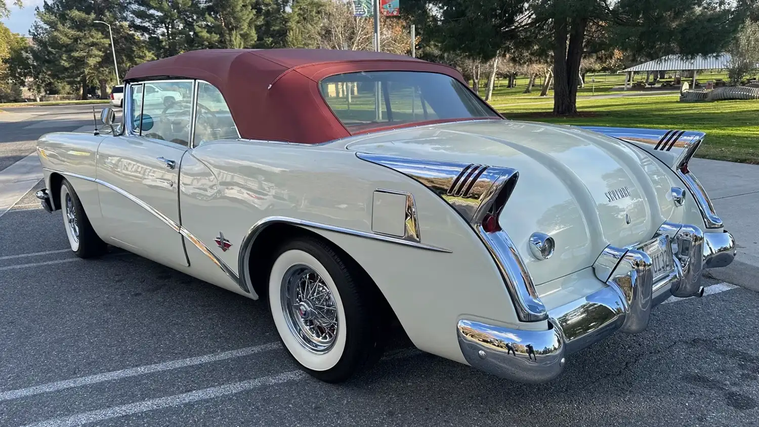 Majestic Motoring: A 1954 Buick Skylark Convertible Takes Flight