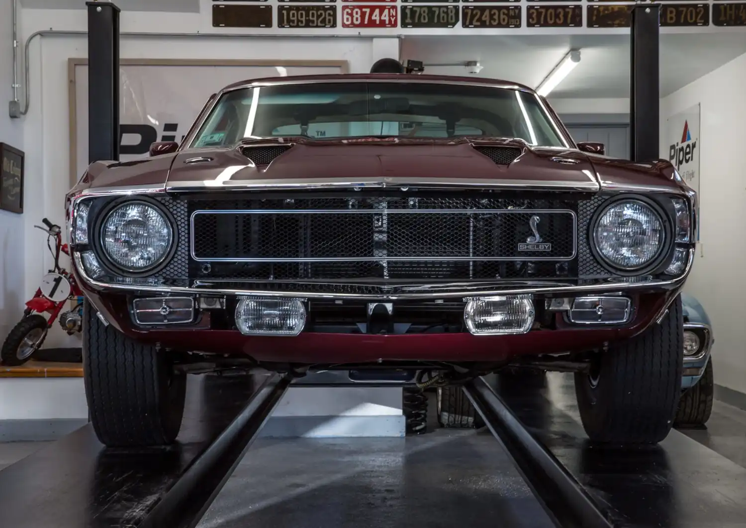 Cobra Jet Classic: 1969 Shelby Mustang GT500, Maroon Muscle, 4-Speed Thrill