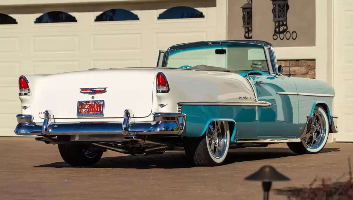 Turquoise Temptation: A 1955 Chevrolet Bel Air Convertible Custom Creation