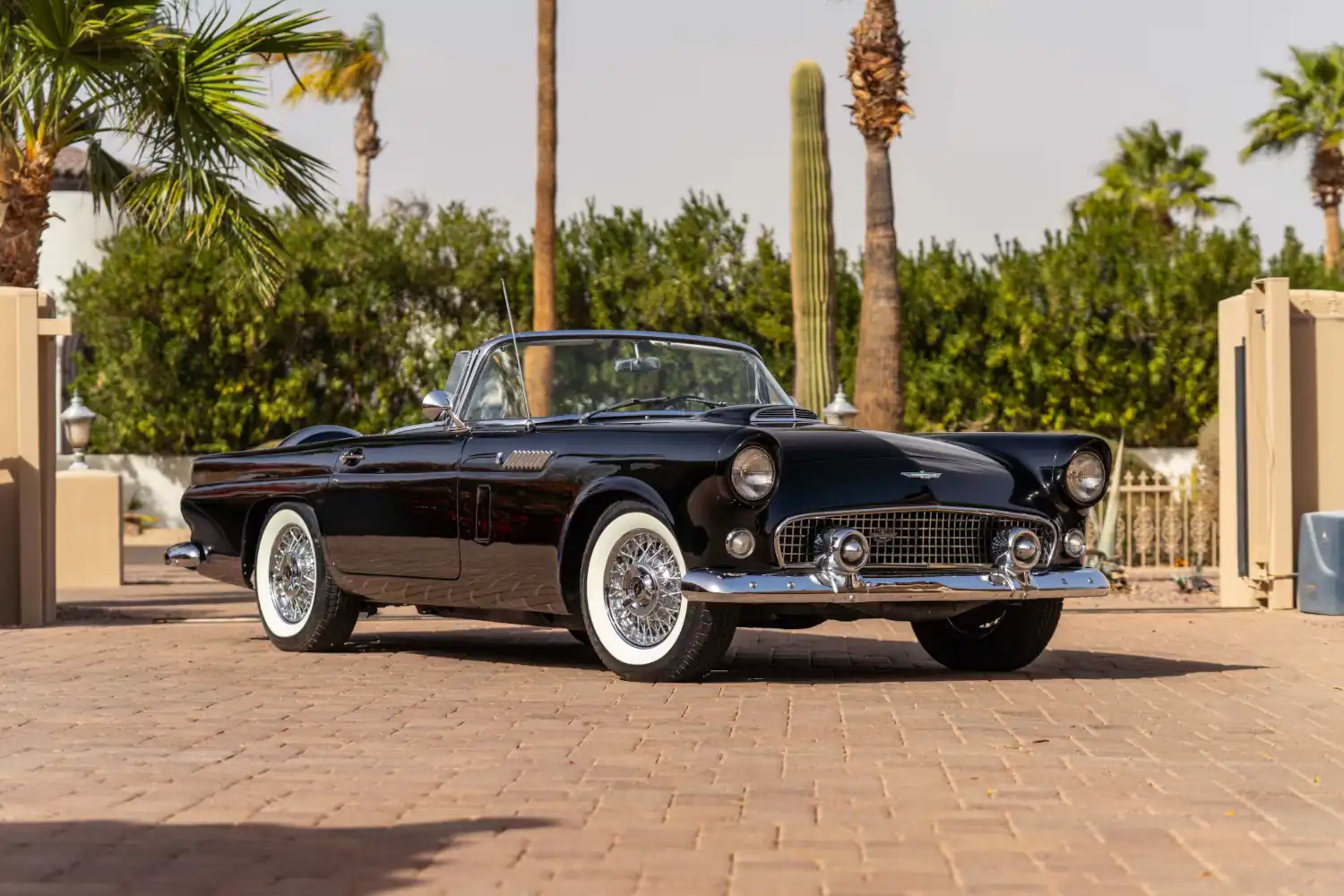 The Sleek Black Bird: A 1956 Ford Thunderbird Convertible’s Classic Appeal