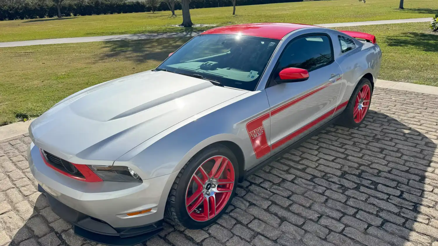 2012 Ford Mustang Boss 302 Laguna Seca: Apex Predator in Silver and Red