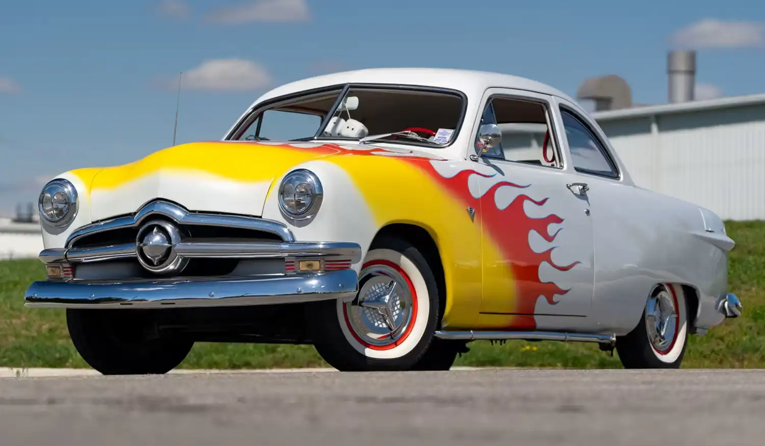 1950 Ford Custom Coupe: A Flaming Shoebox Hot Rod with Flathead V8