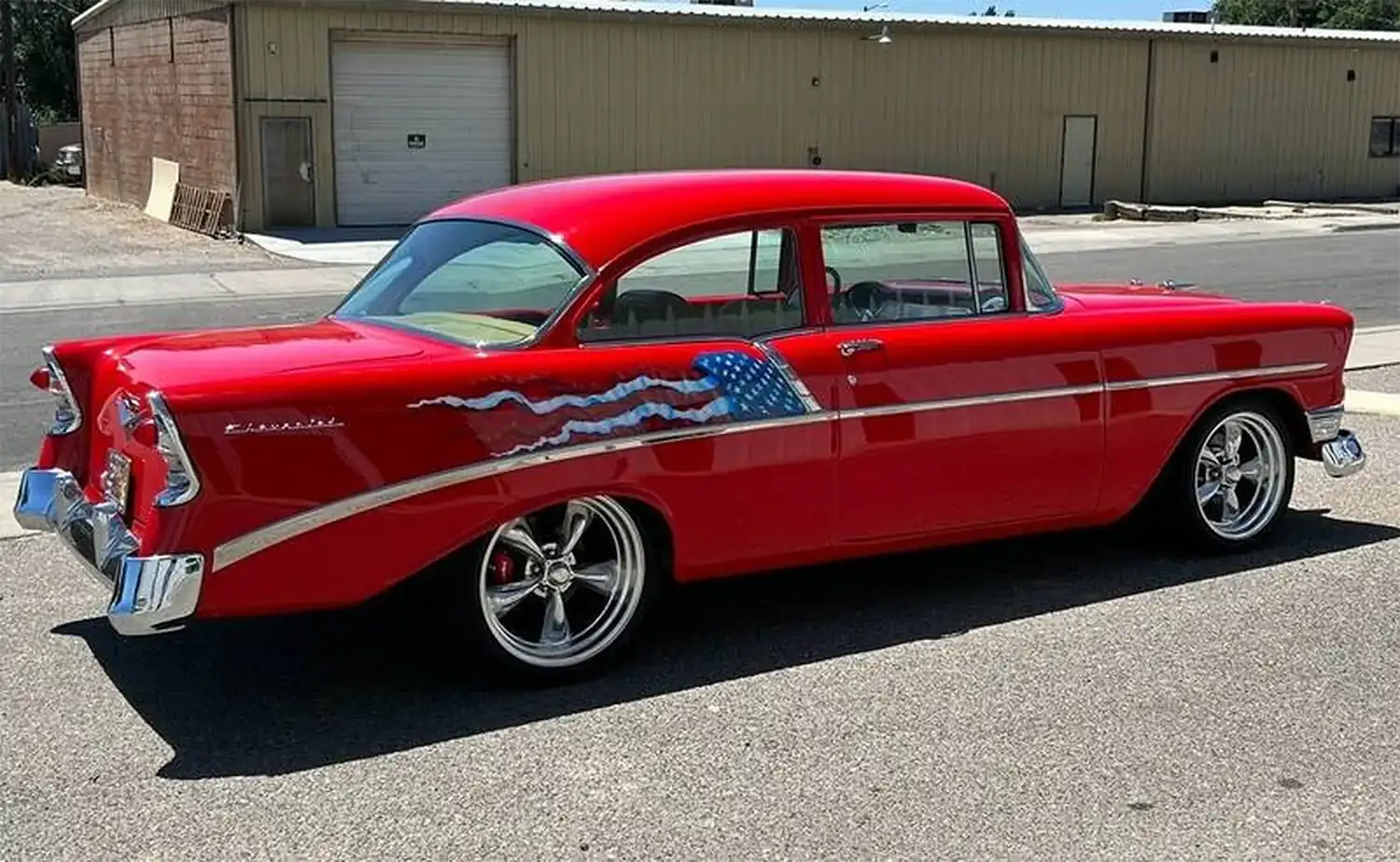1956 Chevrolet 210 Sedan: Viper Red Hot with 383 Stroker