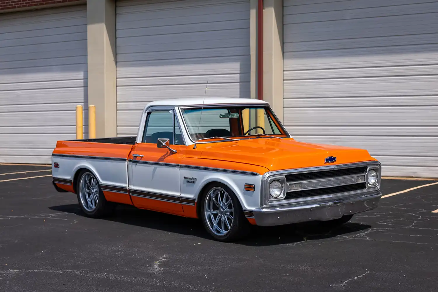 1970 Chevrolet C10: Vibrant Orange and White Classic with V-8 Power