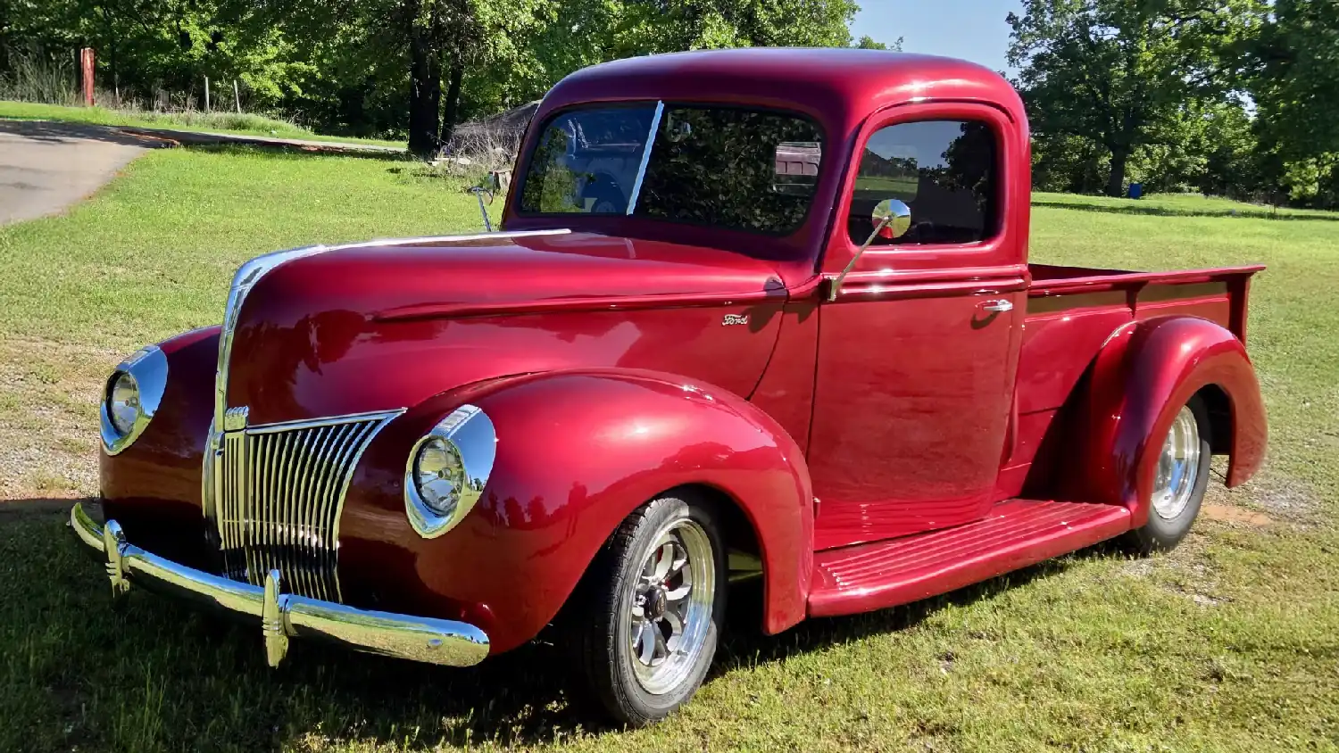 1940 Ford Custom Pickup: A Stunning Red Restomod Ready to Cruise