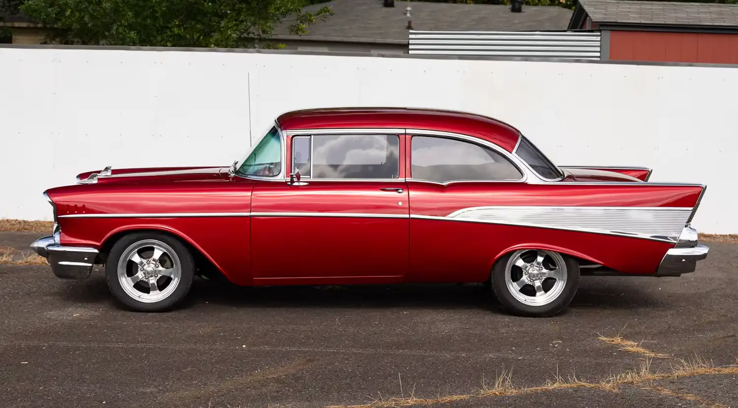 The Custom 1957 Chevrolet Bel Air Sedan: Red and Ready to Cruise