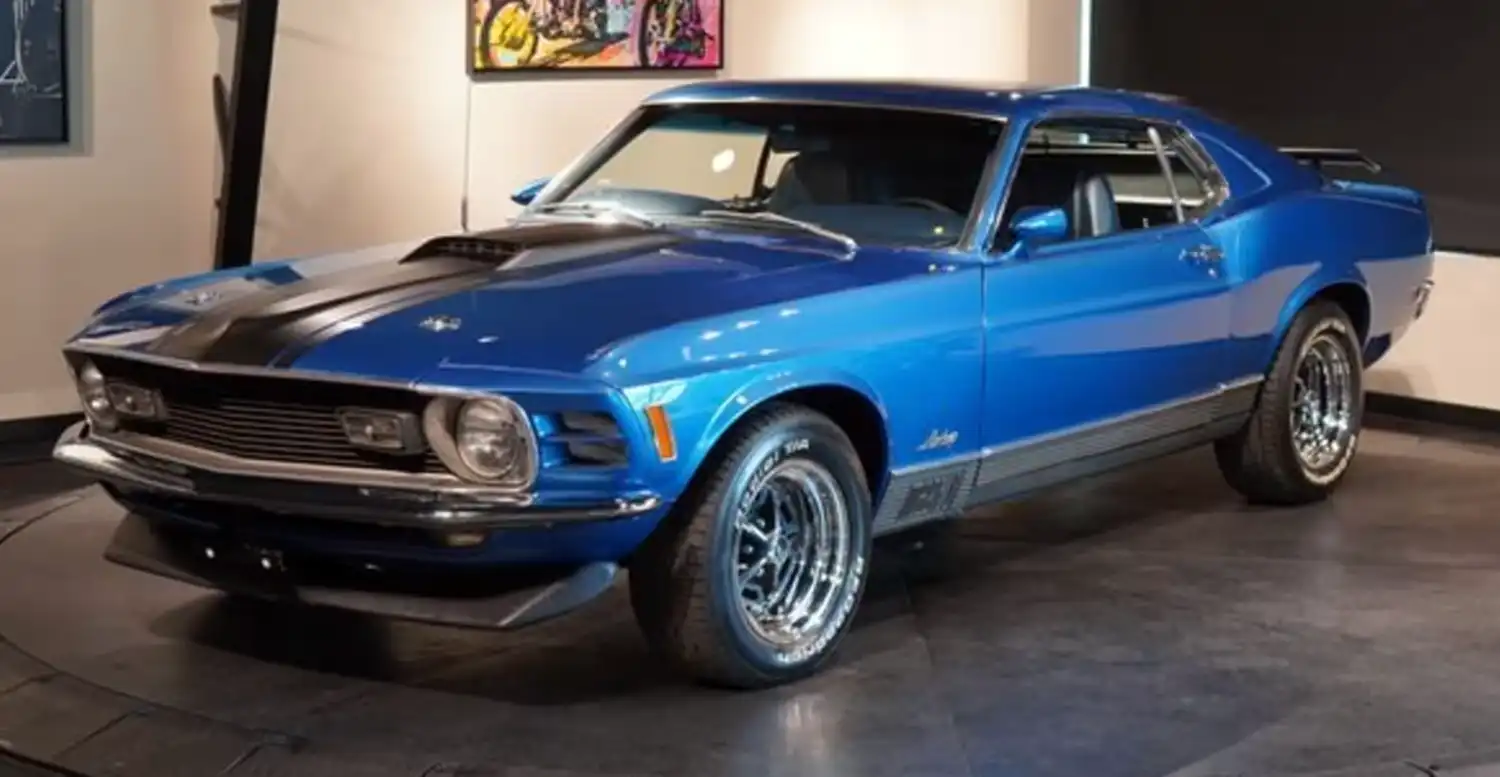 The Iconic Ride: 1970 Ford Mustang Mach 1 Fastback in Medium Blue Metallic
