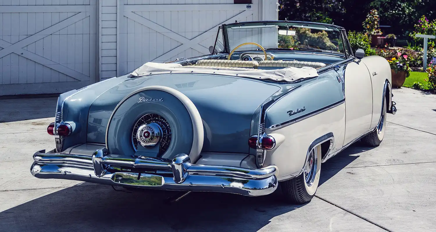1954 Packard Caribbean Shines in Rare Polaris Blue & Sahara Sand