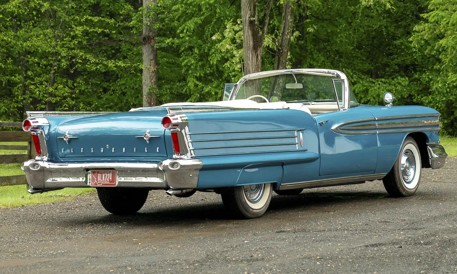 Turquoise Dreams in a 1958 Oldsmobile Ninety-Eight Convertible
