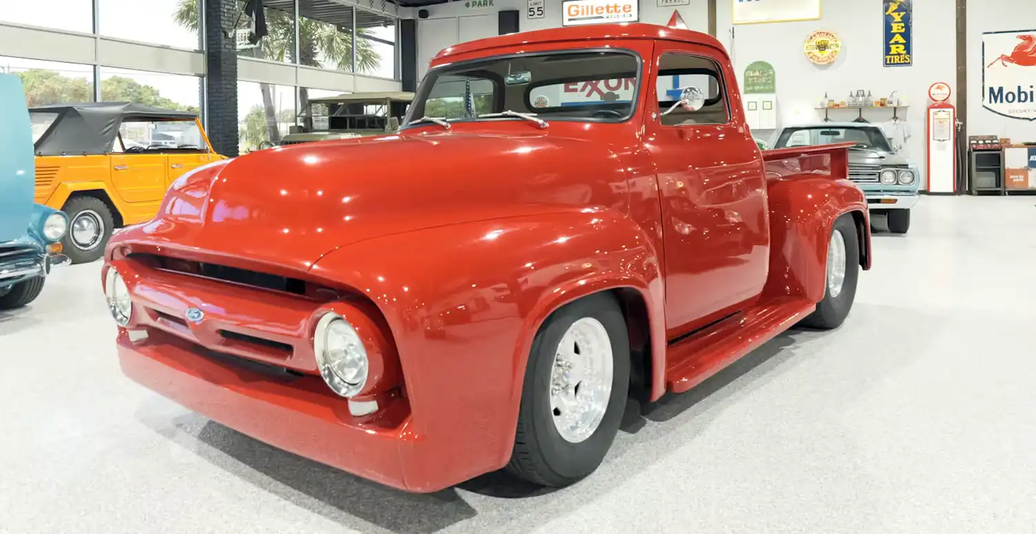 Restyled Legend: 1953 Ford F100 Custom Pickup Stuns in Red