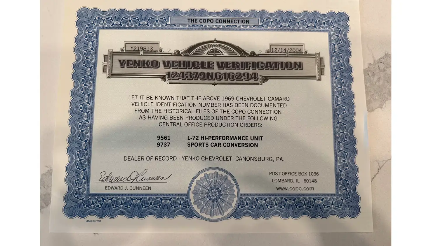 1969 Chevrolet Yenko Camaro